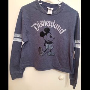 Disneyland Mickey Crop Sweatshirt Juniors S NWT
